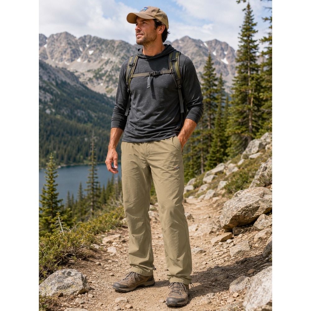 SIMMS Men's Khaki Fishing Hiking Outdoor Performance Pants Sz 34 Regular